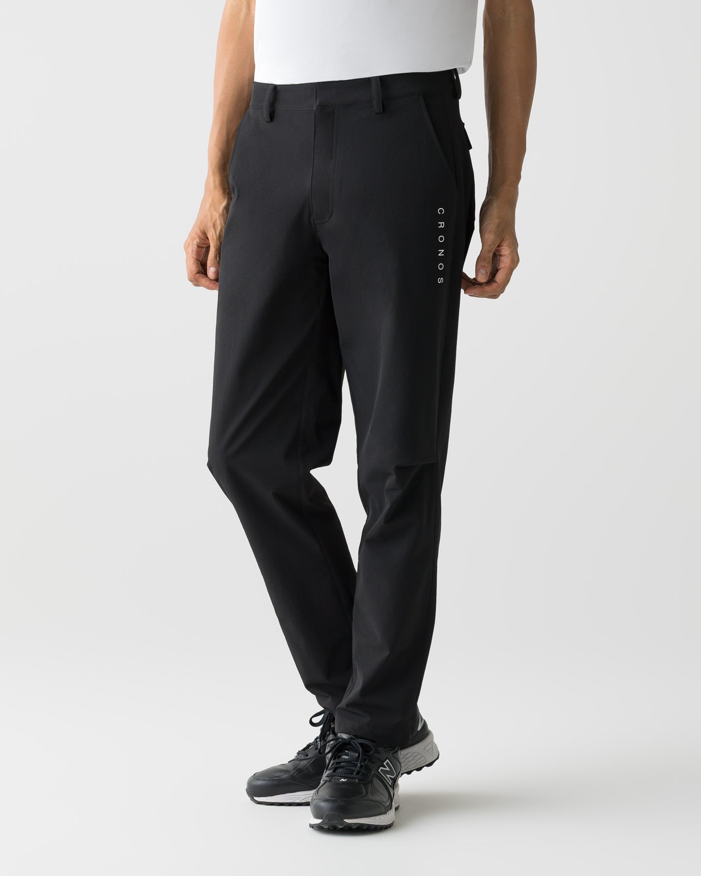 CRONOS BLACK STRETCH SLACKS PANTS【BLACK】