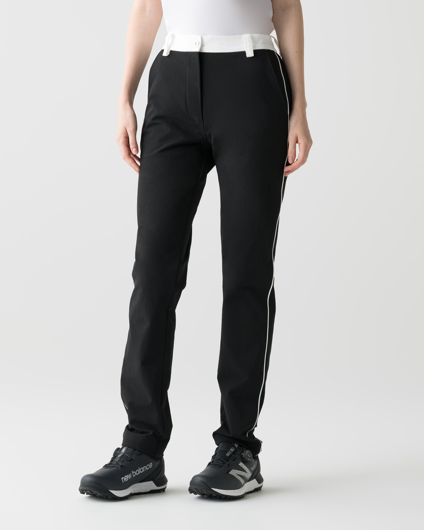 CRONOS BLACK WOMEN BACK ELASTIC LONG PANTS【BLACK】