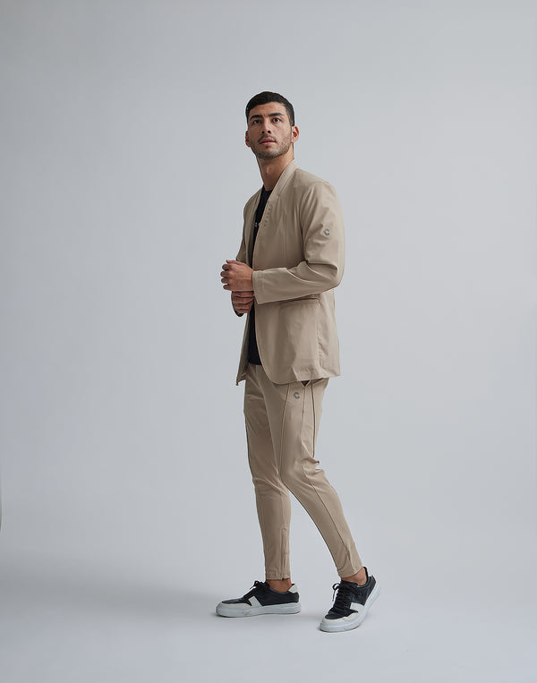 CRONOS BLACK COLLARLESS STRETCH JACKET