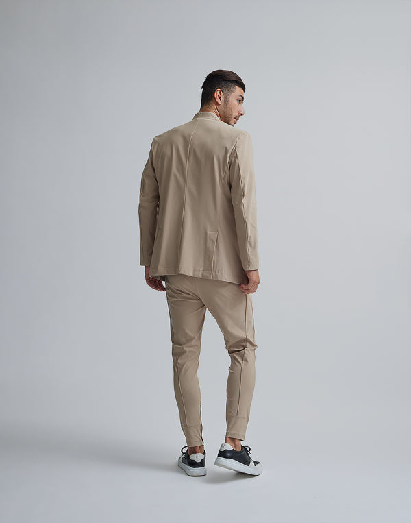 CRONOS BLACK COLLARLESS STRETCH JACKET