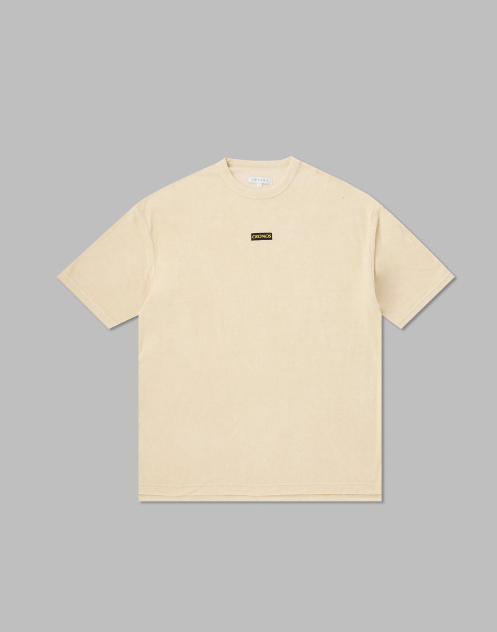 CRONOS EMBROIDERY BOXLOGO BAMBOOPILE T-SHIRT【EGGSHELL】