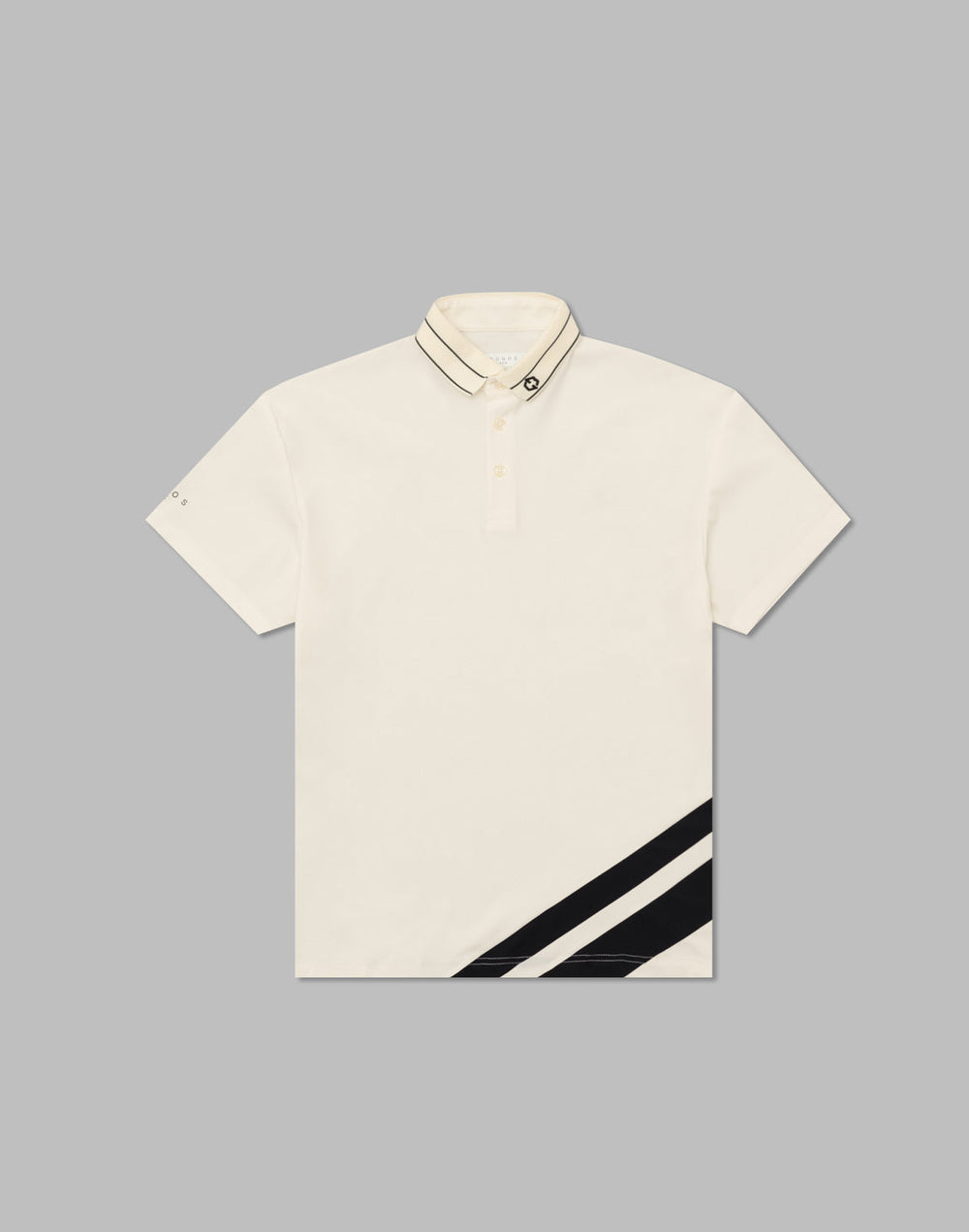CRONOS BLACK STRIPED POLO SHIRT【WHITE】