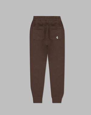 CRONOS WOMEN HEART LOGO SWEAT PANTS【BROWN】