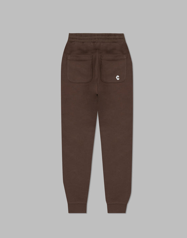 CRONOS WOMEN HEART LOGO SWEAT PANTS【BROWN】