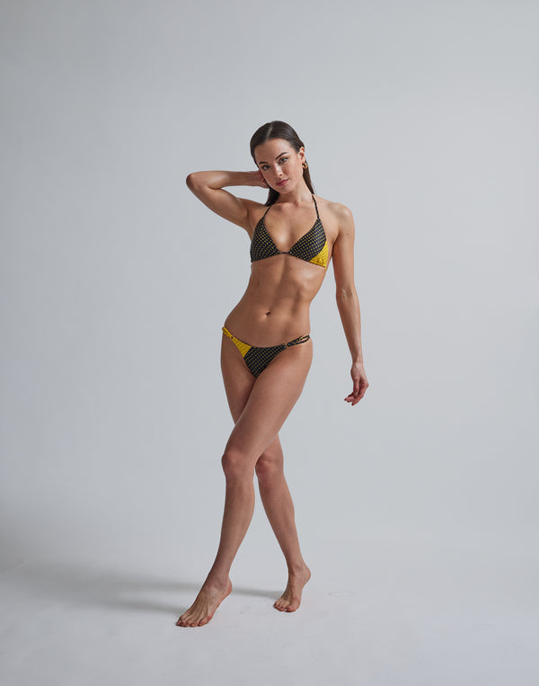 CRONOS WOMEN NEW MONOGRAM BIKINI【BLACK×YELLOW】