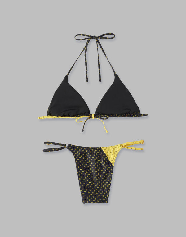 CRONOS WOMEN NEW MONOGRAM BIKINI【BLACK×YELLOW】