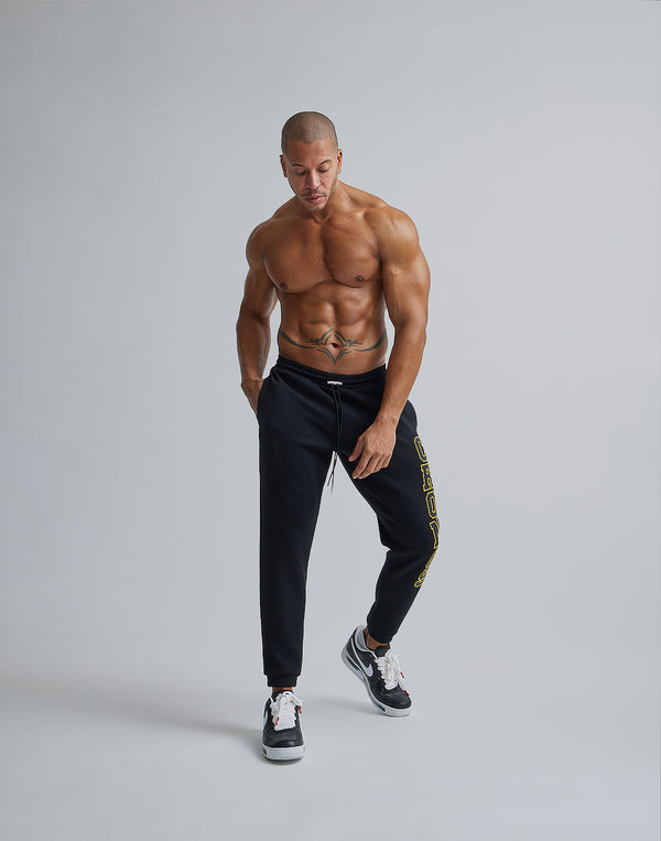 CRONOS STITCH LOGO LONGPANTS【BLACK×YELLOW】