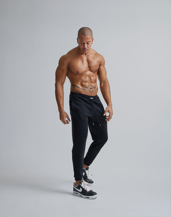 CRONOS STITCH LOGO LONGPANTS【BLACK×YELLOW】