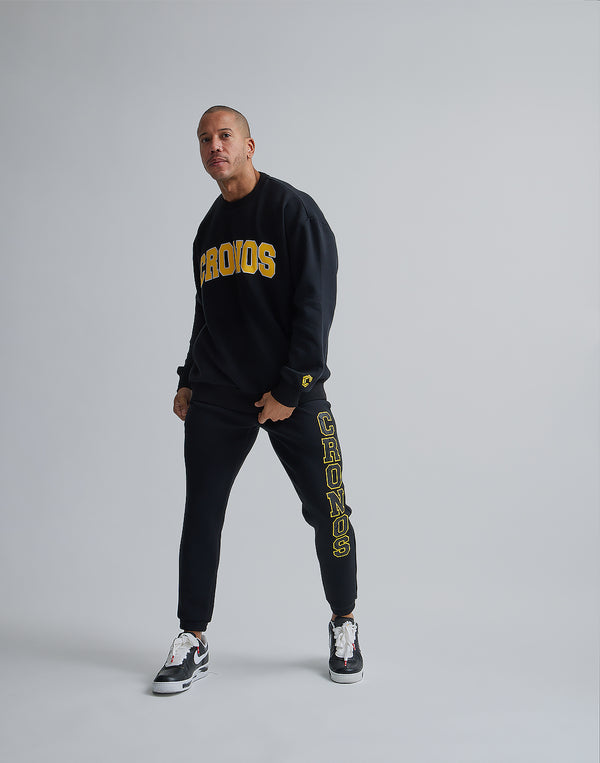 CRONOS STITCH LOGO LONGPANTS【BLACK×YELLOW】