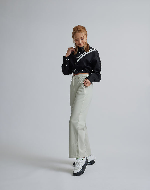 CRONOS WOMEN 2LINE SHORT SHIRTS【BLACK】