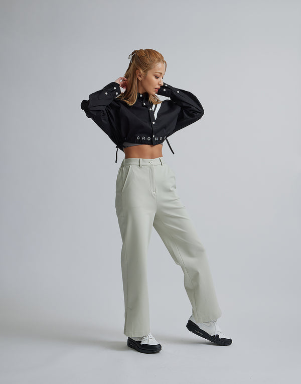 CRONOS WOMEN 2LINE SHORT SHIRTS【BLACK】