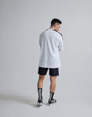 CRONOS W-FACE 2LINE OVERSAIZE T-SHIRTS【WHITE×BLACK】