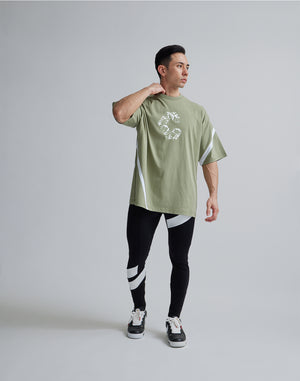 CRONOS GEOMETRIC LOGO OVERSAIZE T-SHIRTS【MOS.GREEN】