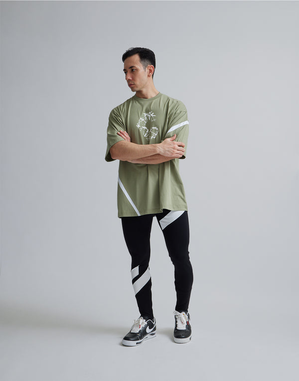 CRONOS GEOMETRIC LOGO OVERSAIZE T-SHIRTS【MOS.GREEN】