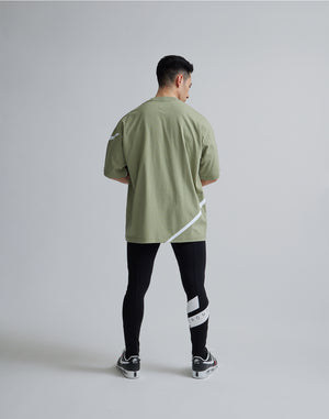 CRONOS GEOMETRIC LOGO OVERSAIZE T-SHIRTS【MOS.GREEN】