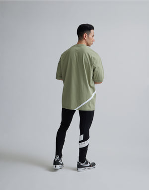 CRONOS GEOMETRIC LOGO OVERSAIZE T-SHIRTS【MOS.GREEN】