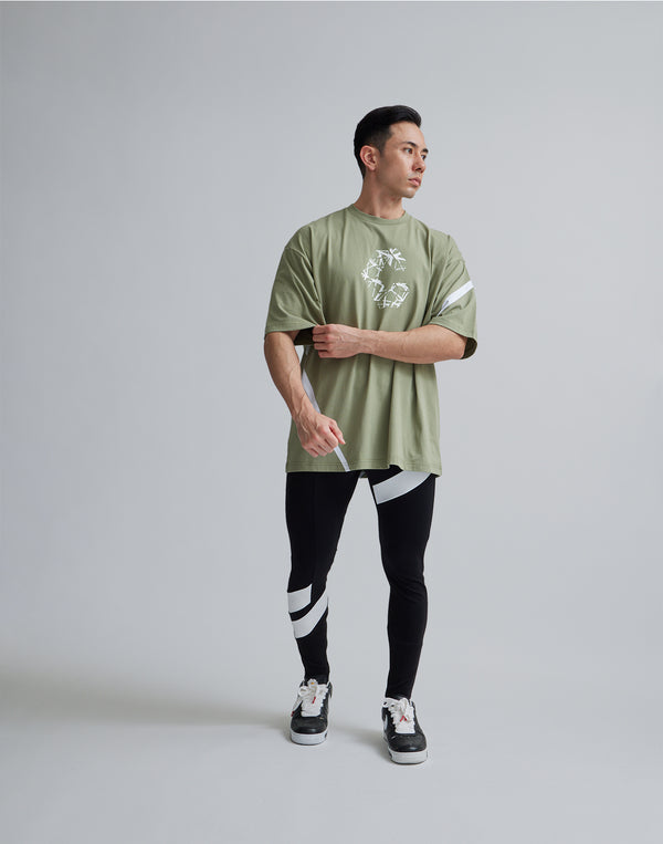 CRONOS GEOMETRIC LOGO OVERSAIZE T-SHIRTS【MOS.GREEN】