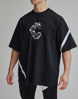 CRONOS GEOMETRIC LOGO OVERSAIZE T-SHIRTS【MOS.GREEN】