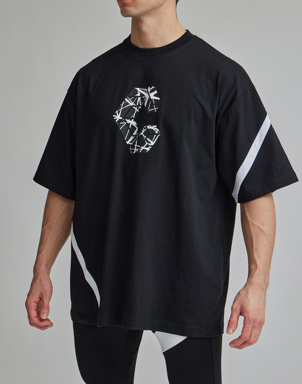 CRONOS GEOMETRIC LOGO OVERSAIZE T-SHIRTS【WHITE】