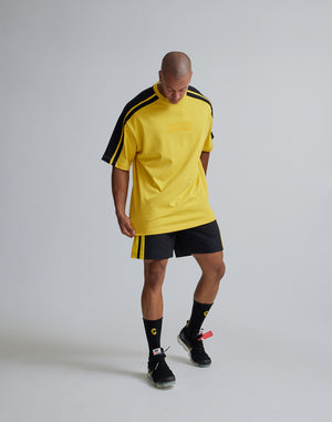 CRONOS W-FACE 2LINE OVERSAIZE T-SHIRTS【YELLOW×BLACK】