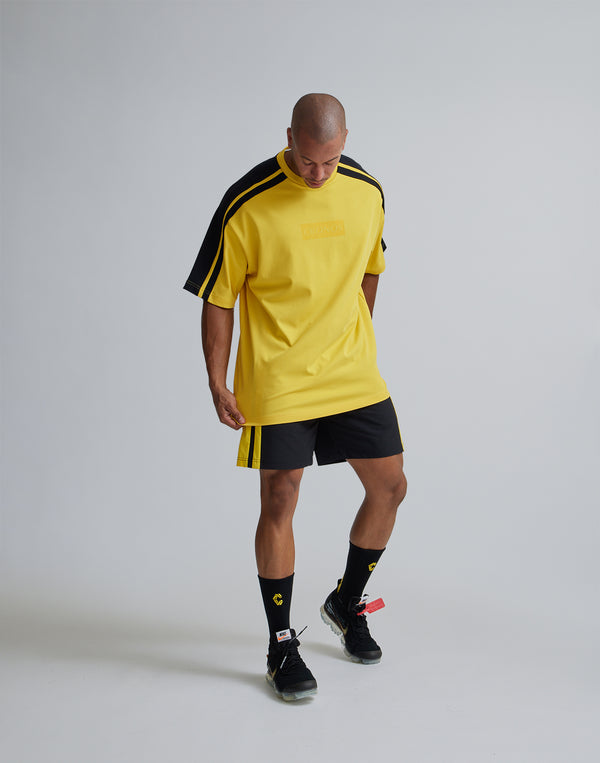 CRONOS W-FACE 2LINE OVERSAIZE T-SHIRTS【YELLOW×BLACK】