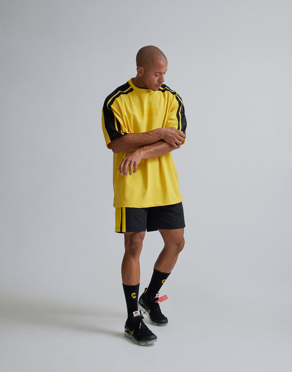 CRONOS W-FACE 2LINE OVERSAIZE T-SHIRTS【YELLOW×BLACK】