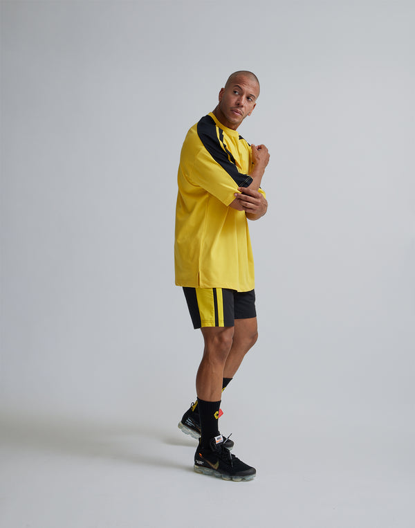 CRONOS W-FACE 2LINE OVERSAIZE T-SHIRTS【YELLOW×BLACK】