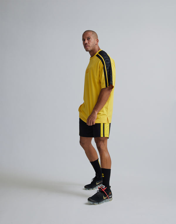 CRONOS W-FACE 2LINE OVERSAIZE T-SHIRTS【YELLOW×BLACK】