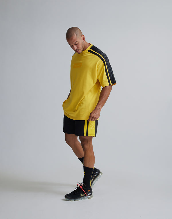 CRONOS W-FACE 2LINE OVERSAIZE T-SHIRTS【YELLOW×BLACK】