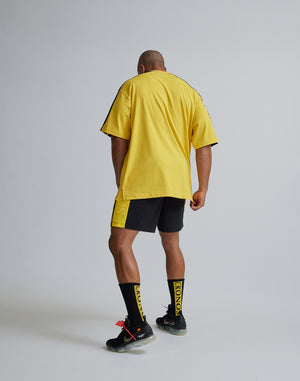 CRONOS W-FACE 2LINE OVERSAIZE T-SHIRTS【YELLOW×BLACK】