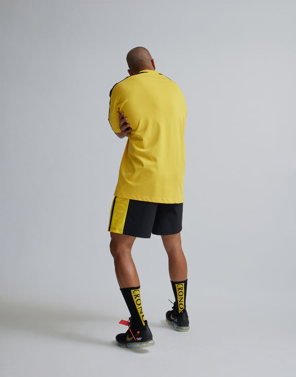 CRONOS W-FACE 2LINE OVERSAIZE T-SHIRTS【YELLOW×BLACK】