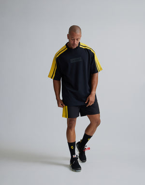 CRONOS W-FACE 2LINE OVERSAIZE T-SHIRTS【BLACK×YELLOW】