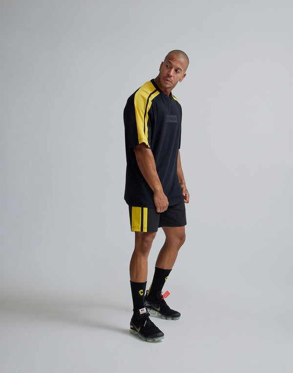 CRONOS W-FACE 2LINE OVERSAIZE T-SHIRTS【BLACK×YELLOW】