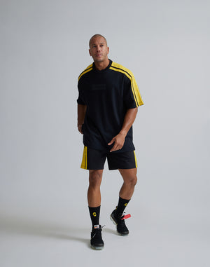 CRONOS W-FACE 2LINE OVERSAIZE T-SHIRTS【BLACK×YELLOW】