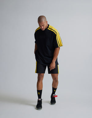 CRONOS W-FACE 2LINE OVERSAIZE T-SHIRTS【BLACK×YELLOW】