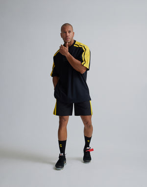 CRONOS W-FACE 2LINE OVERSAIZE T-SHIRTS【BLACK×YELLOW】