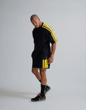 CRONOS W-FACE 2LINE OVERSAIZE T-SHIRTS【BLACK×YELLOW】