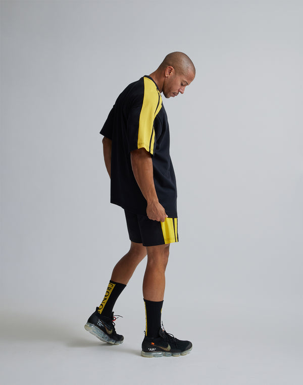 CRONOS W-FACE 2LINE OVERSAIZE T-SHIRTS【BLACK×YELLOW】