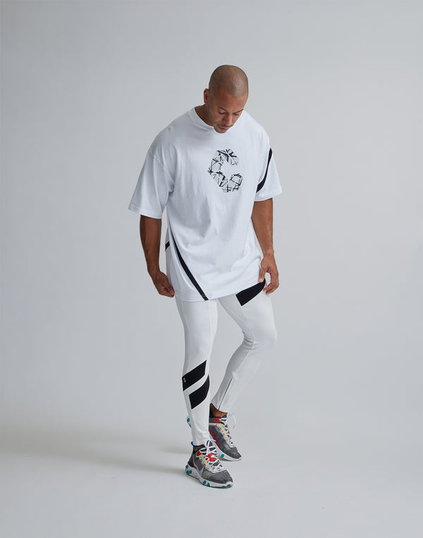 CRONOS GEOMETRIC LOGO OVERSAIZE T-SHIRTS【WHITE】