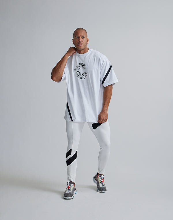 CRONOS GEOMETRIC LOGO OVERSAIZE T-SHIRTS【WHITE】