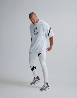 CRONOS GEOMETRIC LOGO OVERSAIZE T-SHIRTS【WHITE】