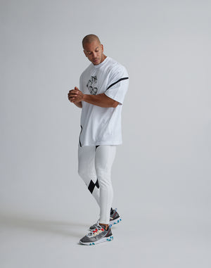 CRONOS GEOMETRIC LOGO OVERSAIZE T-SHIRTS【WHITE】