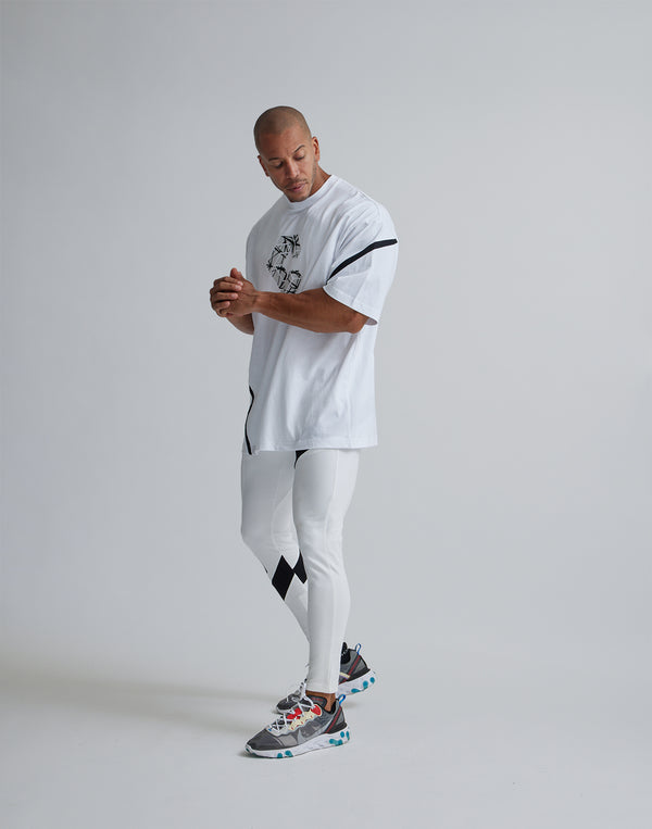 CRONOS GEOMETRIC LOGO OVERSAIZE T-SHIRTS【WHITE】