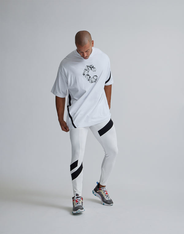 CRONOS GEOMETRIC LOGO OVERSAIZE T-SHIRTS【WHITE】