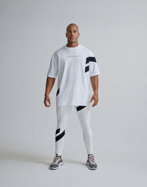 CRONOS GEOMETRIC LOGO OVERSAIZE T-SHIRTS【WHITE】