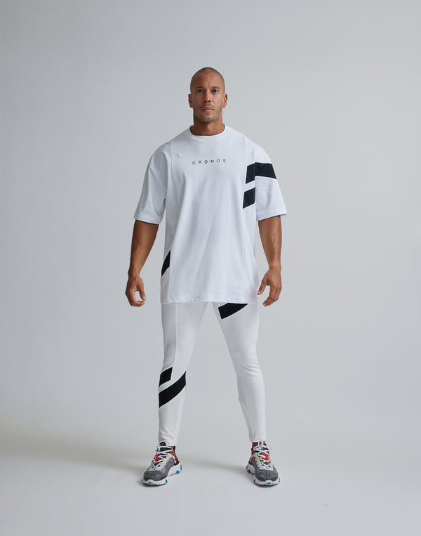 CRONOS GEOMETRIC LOGO OVERSAIZE T-SHIRTS【WHITE】