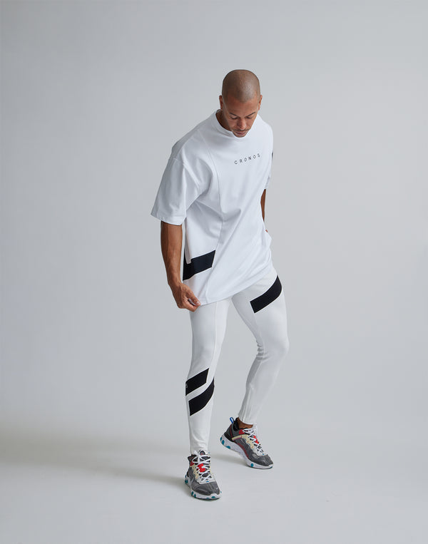 CRONOS GEOMETRIC LOGO OVERSAIZE T-SHIRTS【WHITE】