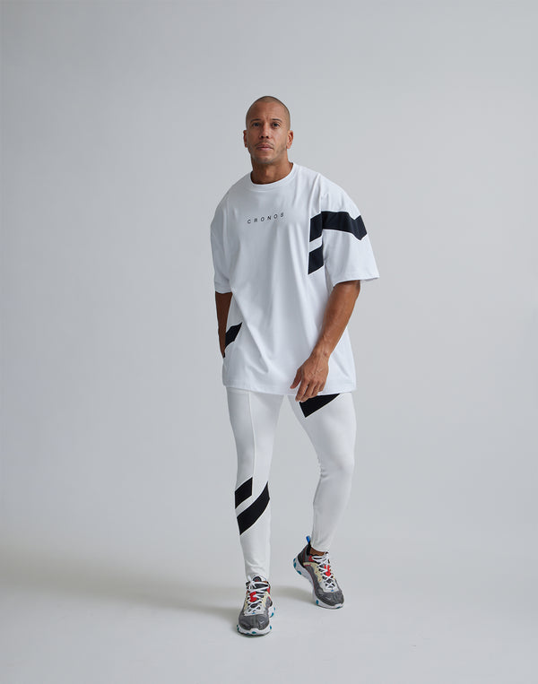CRONOS GEOMETRIC LOGO OVERSAIZE T-SHIRTS【WHITE】
