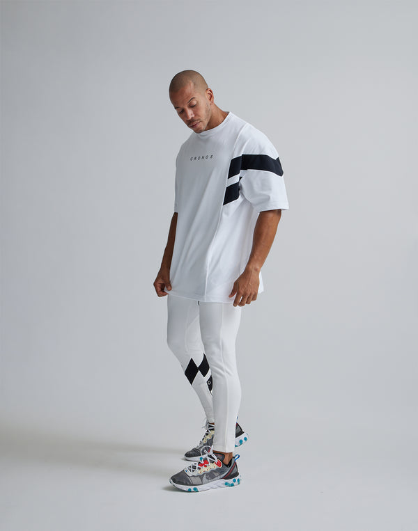CRONOS GEOMETRIC LOGO OVERSAIZE T-SHIRTS【WHITE】