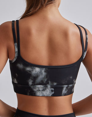 CRONOS WOMEN TIE DYE BRA【BLACK】